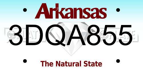 3DQA855 Arkansas License Plate