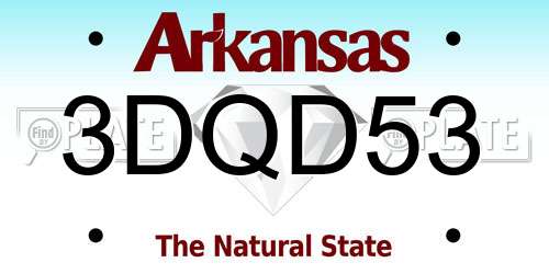 3DQD53 Arkansas License Plate