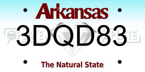 3DQD83 Arkansas License Plate