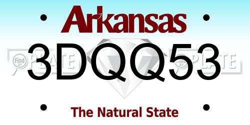 3DQQ53 Arkansas License Plate