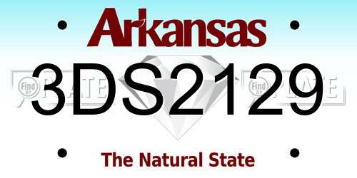 3DS2129 Arkansas License Plate