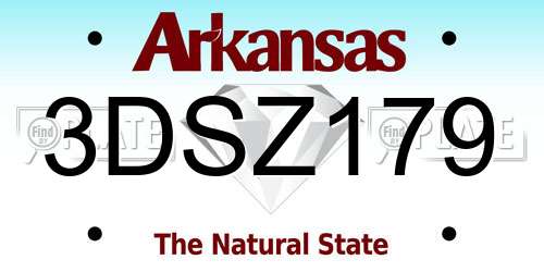 3DSZ179 Arkansas License Plate