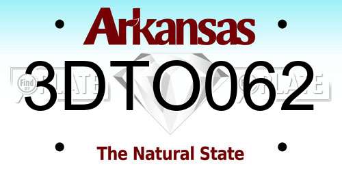 3DTO062 Arkansas License Plate