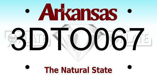 3DTO067 Arkansas License Plate