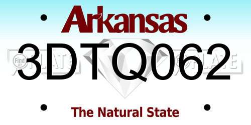 3DTQ062 Arkansas License Plate