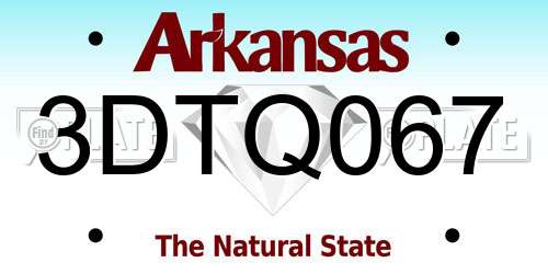 3DTQ067 Arkansas License Plate