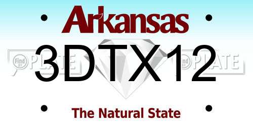 3DTX12 Arkansas License Plate