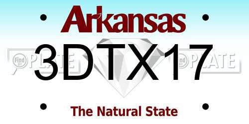 3DTX17 Arkansas License Plate