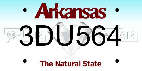 3DU564 Arkansas License Plate