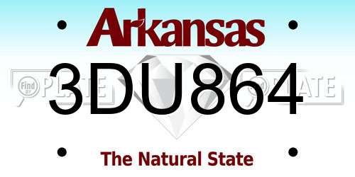 3DU864 Arkansas License Plate