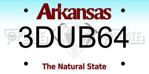 3DUB64 Arkansas License Plate