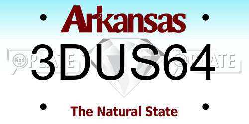 3DUS64 Arkansas License Plate
