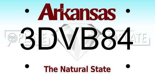 3DVB84 Arkansas License Plate