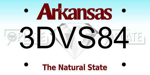 3DVS84 Arkansas License Plate