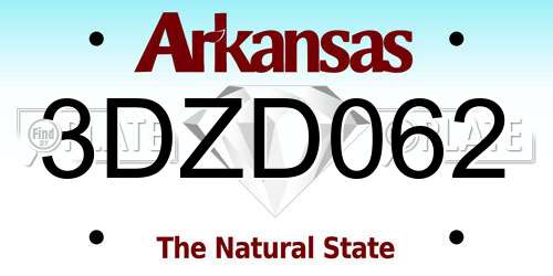 3DZD062 Arkansas License Plate