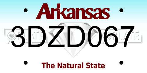 3DZD067 Arkansas License Plate