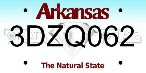 3DZQ062 Arkansas License Plate