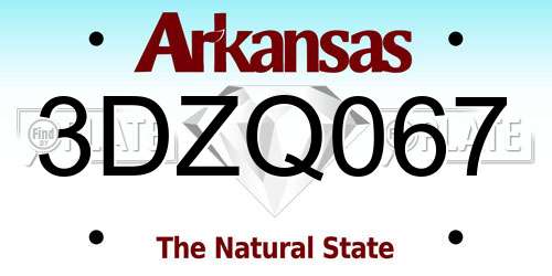 3DZQ067 Arkansas License Plate