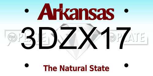 3DZX17 Arkansas License Plate