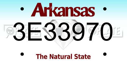 3E33970 Arkansas License Plate