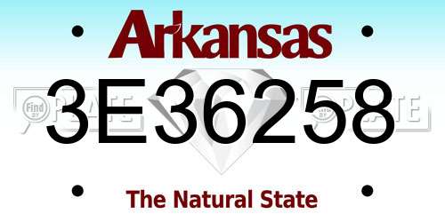 3E36258 Arkansas License Plate