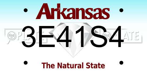 3E41S4 Arkansas License Plate