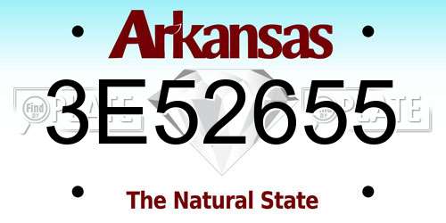 3E52655 Arkansas License Plate