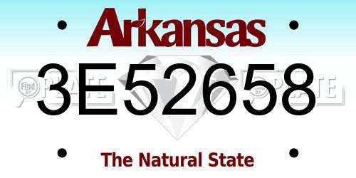 3E52658 Arkansas License Plate