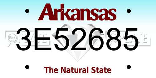 3E52685 Arkansas License Plate
