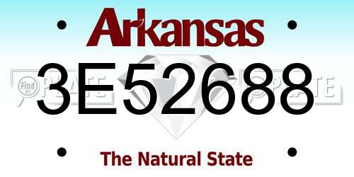 3E52688 Arkansas License Plate