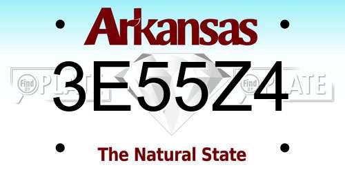 3E55Z4 Arkansas License Plate