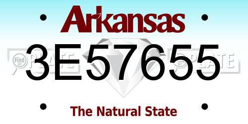 3E57655 Arkansas License Plate