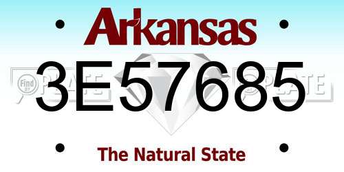 3E57685 Arkansas License Plate