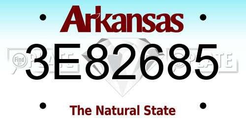3E82685 Arkansas License Plate