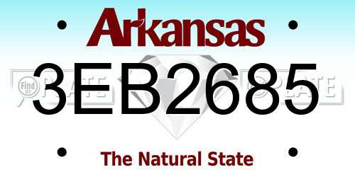 3EB2685 Arkansas License Plate