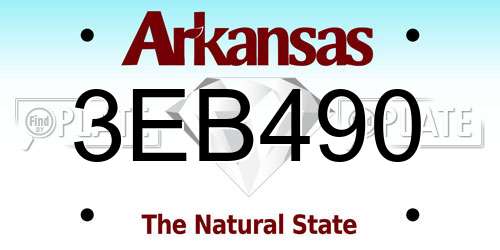 3EB490 Arkansas License Plate