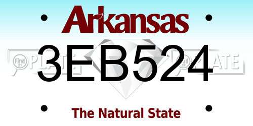 3EB524 Arkansas License Plate