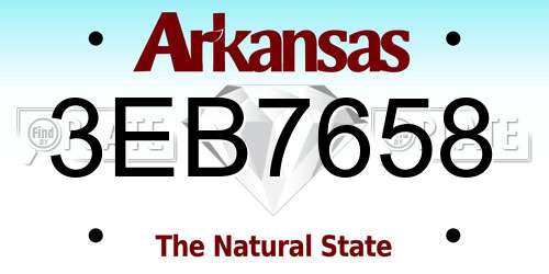 3EB7658 Arkansas License Plate