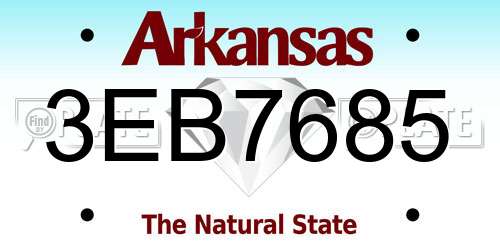 3EB7685 Arkansas License Plate