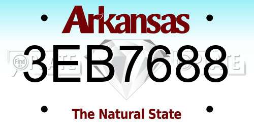 3EB7688 Arkansas License Plate