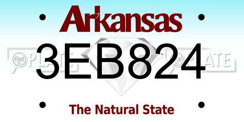 3EB824 Arkansas License Plate