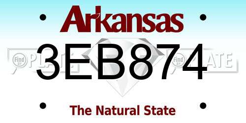 3EB874 Arkansas License Plate