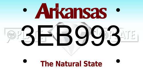 3EB993 Arkansas License Plate