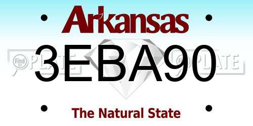 3EBA90 Arkansas License Plate