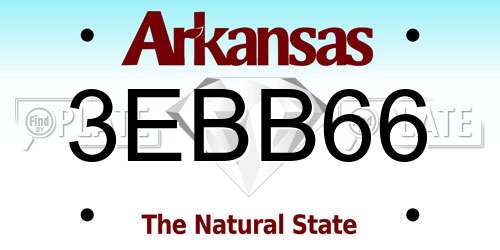 3EBB66 Arkansas License Plate