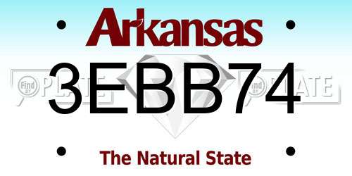 3EBB74 Arkansas License Plate