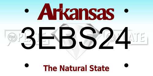 3EBS24 Arkansas License Plate