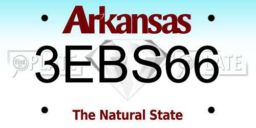3EBS66 Arkansas License Plate
