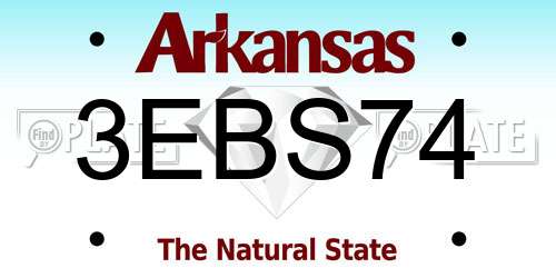 3EBS74 Arkansas License Plate