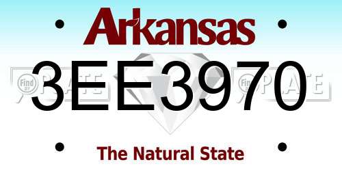 3EE3970 Arkansas License Plate